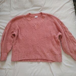 SO Women's Pink V-Neck Sweater